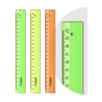 Линейка 20 см флуоресцентная ЛН12