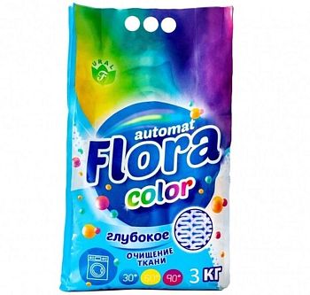 Порошок стир Флора автом-color(пакет) Flora 3кг 1/3