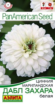 Цветы Цинния Дабл Захара белая ц/п Аэлита *29 по 10шт