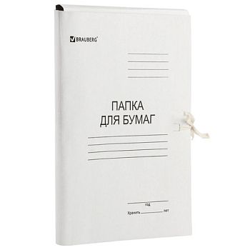 Папка для бумаг с завязками BRAUBERG картон 300 г/м2, до 200л, 124567 10/10