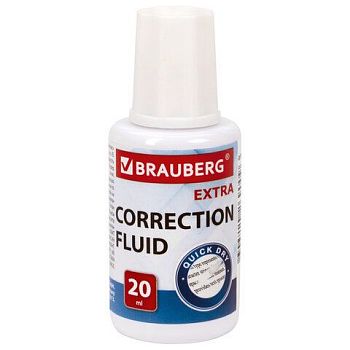 Корректирующая жидкость 20мл быстросох-ая "EXTRA" BRAUBERG с кисточкой 10шт
