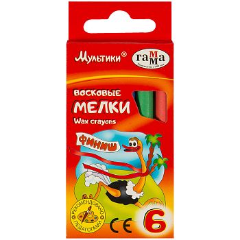 Мелки восковые 6 цветов Гамма Мультики