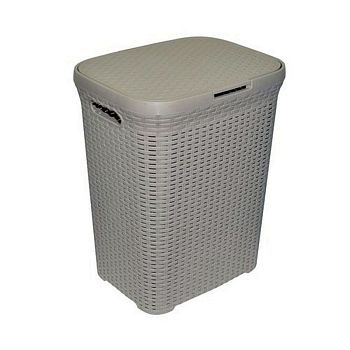 Корзина для белья 40 литров Ротанг (с декором) латте 184020 1/3