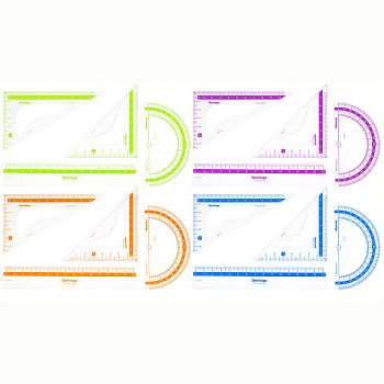 Набор чертежный малый Berlingo (2 треугольника, линейка, транспортир)