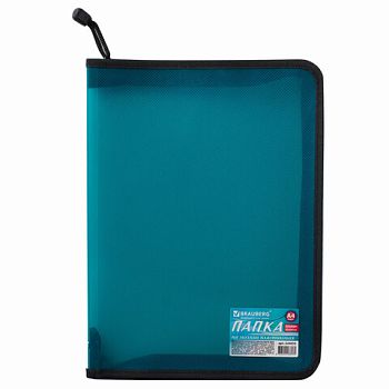 Папка-конверт на молнии А4 BRAUBERG Income ассорти 