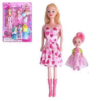 Набор кукол "Семья" с аксессуарами 2 куклы  блистере 28*38*4см Плэй