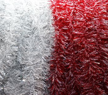 Мишура Н-14 д9см , 2м цветная,белые вставки 10/220