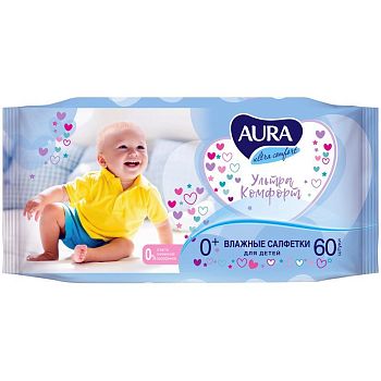 Салфетки влажные AURA ULTRA COMFORT с клапоном (уп.200шт)