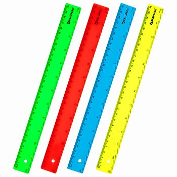 Линейка 30см пластик, неоновая, ассорти Brauberg 210839 1/?