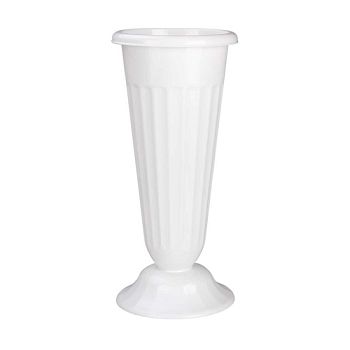 Ваза для цветов под срезку д21см в40см белая М5352 1/5