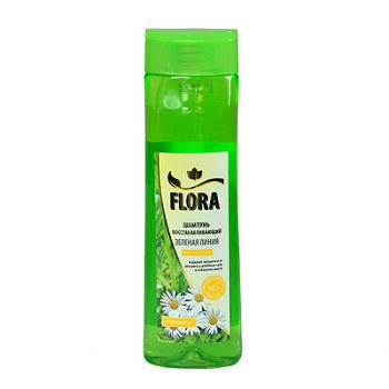 Шампунь Зеленая линия FLORA Ромашка для сухих/поврежд волос Для всей семьи 1л 1/12