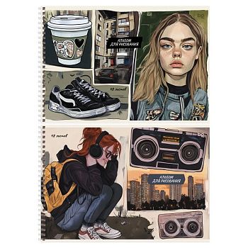 Альбом д/р.48л А4 "Коллаж" на гребне BG по 4шт