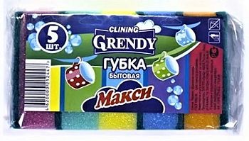 Губка для посуды 5 МАКСИ (набор из 5шт) Grendy /30шт