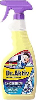 Очиститель стекол,зеркал Dr. Aktiv лимон 500мл /12шт