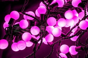 Эл.гирлянда 50LED Шарики Жемчуг 10м 502028-1 РОЗОВЫЙ 1/30