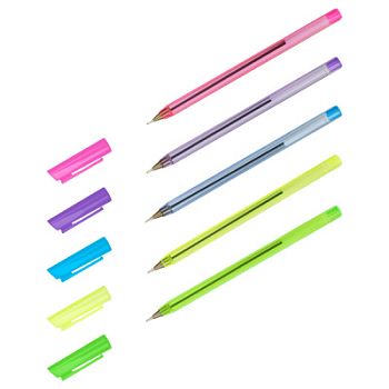 Ручка шариковая "Стамм 800" синяя 0,7мм неоновый микс