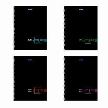 Тетрадь 96 листов клетка "Один цвет" BRAUBERG на гребне, глянцевая Dark