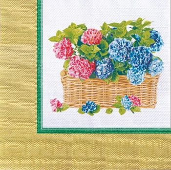 Салфетки бумажные DESNA BOUQUET "Гортензия" 33*33 3-слойные 20листов/12шт