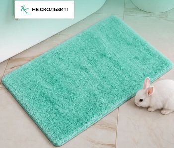 Коврик для ванной AQUADOMER Флаффи 60*100 бирюзовый 34551 FLF-7
