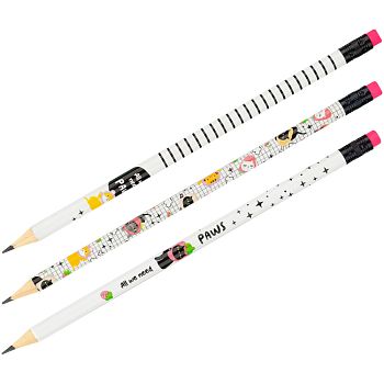 Карандаш ч/г MESHU "Cat paws" заточен.,с печатью.,с ласт.туба 28/шт