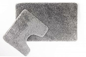 Коврик набор 50*40 50*80 BOMBINI SOFT SHAGGY L.Gray серый