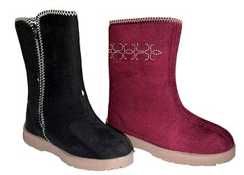 Сапоги женские. Фтора 634 замша,замок,узор, черный/синий/шоколадный/вишня р.37-41 6пар