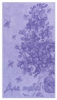 Полотенце мах. 50*90 сиреневый с рис. цв.10000 25/5шт. Донецкая Мануфактура 360г/м2