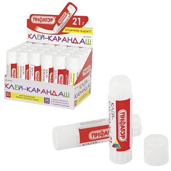 Клей-карандаш 21г ПИФАГОР 24шт  227610