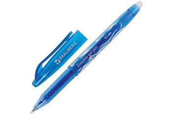 Ручка гелевая СТИРАЕМАЯ Brauberg синяя,0,5мм, линяя 0,35мм 142823 по 12шт