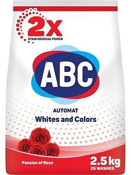 Порошок стиральный ABC Роза 2,5кг 1/6 (0235) Порошок стиральный ABC Роза 2,5кг 1/6 (0235)
