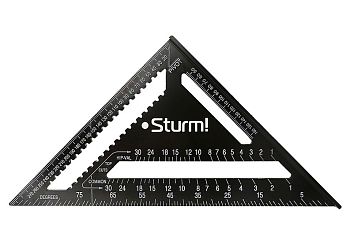 Угольник 300мм Sturm алюм.сплав,чёрная оксид,белая шкала