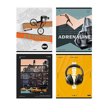 Тетрадь 96л КЛЕТ BG "Adrenalin" софт-тач, ламинац