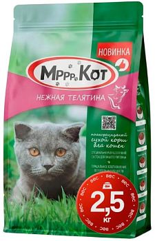 Корм для кошек Mr.Cat "нежная телятина" 2,5кг 1/4 Средний