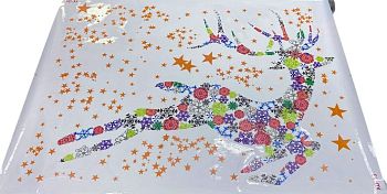 Наклейка на стекло бумажный эскиз.рулон 54*70см Олень 183 1/120