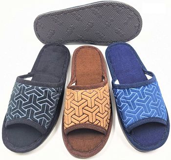 Тапочки М. дом. Узор открытый нос 12/120 Тапочки М. дом. Узор открытый нос 12/120