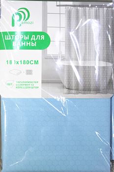 Штора для ванной 180*180см. полиэстер. цвет голубой Арт. 5762 Штора для ванной 180*180см. полиэстер. цвет голубой Арт. 5762
