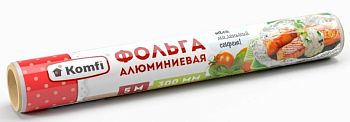 Фольга пищевая 0,3*5м в т/ус Komfi /24шт