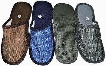 Тапочки М. дом. Буквы закр.нос 1375 12/120