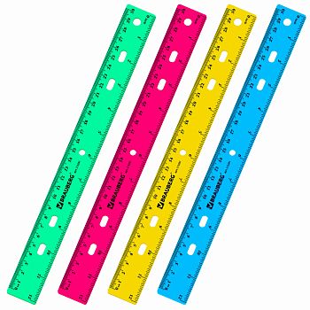 Линейка 30см пластик Brauberg "Crystal" 210291 1/24