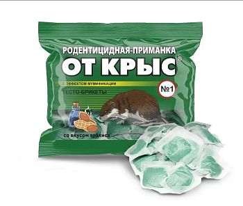 ОТ КРЫС №1 200гр тесто-брикеты со вкусом Арахиса Экозащита 1/50