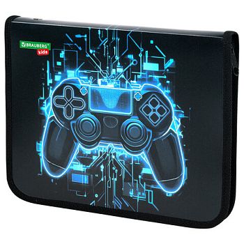 Папка для тетр 1отд  А5 Brauberg kids Digital gamepad пластик на молнии