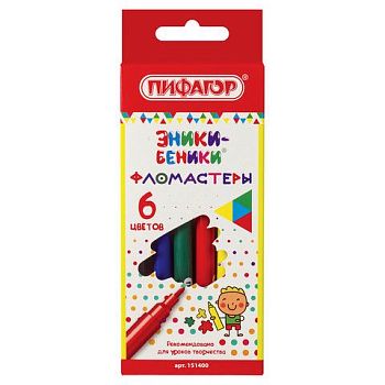 Фломастеры  6цв "ЭНИКИ-БЕНИКИ" ПИФАГОР вентилируем.колпачок 1/24