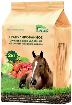 Удобрение на основе конского навоза гранулированное 2кг Поволжский аграрий