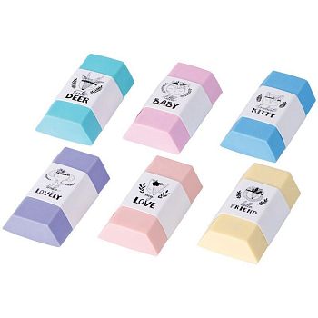 Ластик Berlingo " Pastel " прямоугольный термопластичная резина ассорти