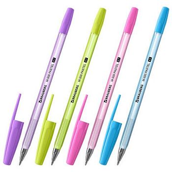 Ручка шариковая  BRAUBERG М-500 PASTEL 07мм синяя, корпус ассорти  143450
