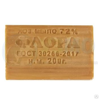 Мыло туалетное хозяйственное в упаковке ГОСТ "ФЛОРА" 200гр /48шт
