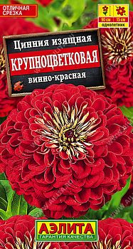 Цветы Цинния Крупноцветковая винно-красная ц/п Аэлита*28 од