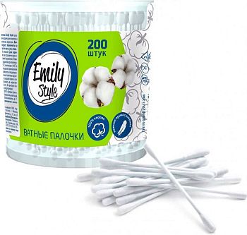 Ватные палочки 200шт Emily Style ЭКО банка С0007218 (6832) 1/24