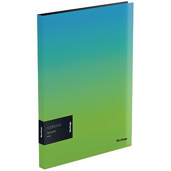 Папка-скоросшиватель пружинный Berlingo А4 Radiance 17мм 600мкм гоуб/зелен