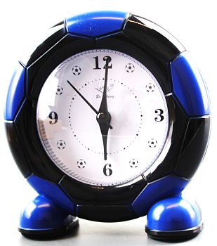 Будильник на батарейках F217 (футбол.мяч) 1/100